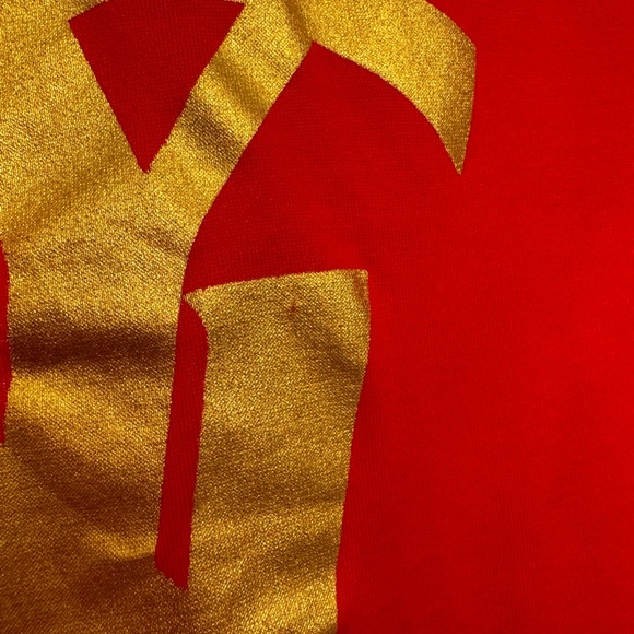 YSL YVES SAINT LAURENT RIVE GAUCHE LOGO TANK RED & GOLD SIZE M - Picture 9 of 9